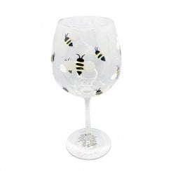 Hand Painted Bee Design Gin Glass