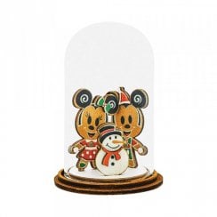 Mickey & Minnie With Snowman Kloche Christmas Hanging Ornament A30541