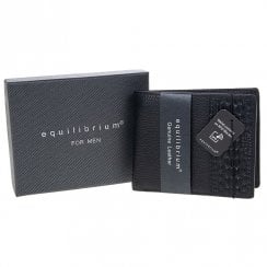 Black Contrast RFID Leather Wallet