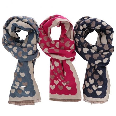 Equilibrium Cashmere Feel Hearts Scarf