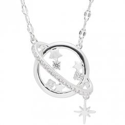 Celestial Planet Stars Silver Plated Necklace