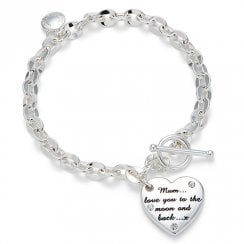 Duo Style Silver Plated Mum Bracelet