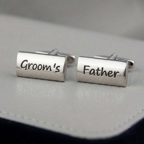 Equilibrium Elegant Silver Father of the Groom Cufflinks