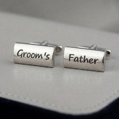 Elegant Silver Father of the Groom Cufflinks