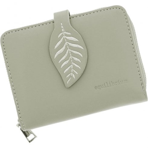 Equilibrium Embroidered Leaf Purse Small Sage