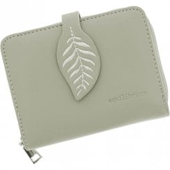 Embroidered Leaf Purse Small Sage