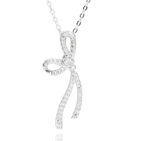 Equilibrium Eternal Glam Bow Silver Plated Necklace