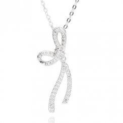 Eternal Glam Bow Silver Plated Necklace