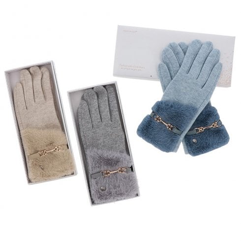 Equilibrium Faux Fur Cuff Belt Gloves