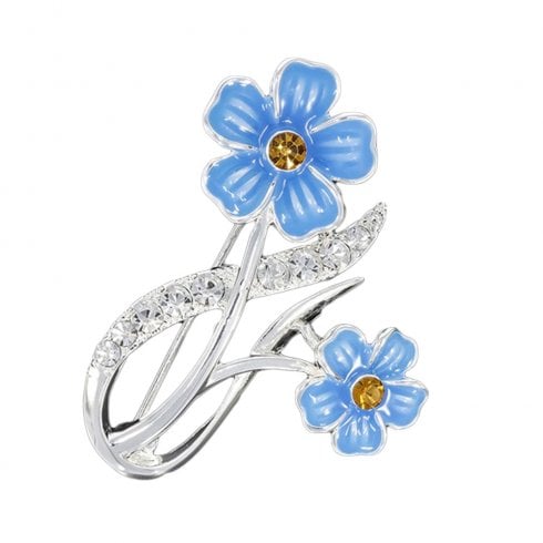 Equilibrium Forget Me Not Elegant Silver Plated Brooch