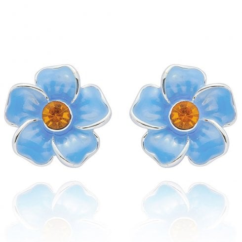 Equilibrium Forget Me Not Elegant Silver Plated Dainty Earrings