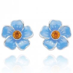 Forget Me Not Elegant Silver Plated Dainty Earrings