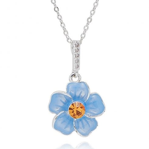 Equilibrium Forget Me Not Elegant Silver Plated Dainty Necklace
