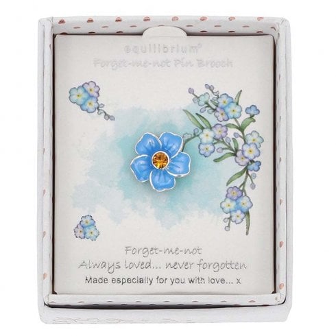 Equilibrium Forget Me Not Silver Plated Pin Brooch
