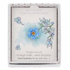 Forget Me Not Silver Plated Pin Brooch