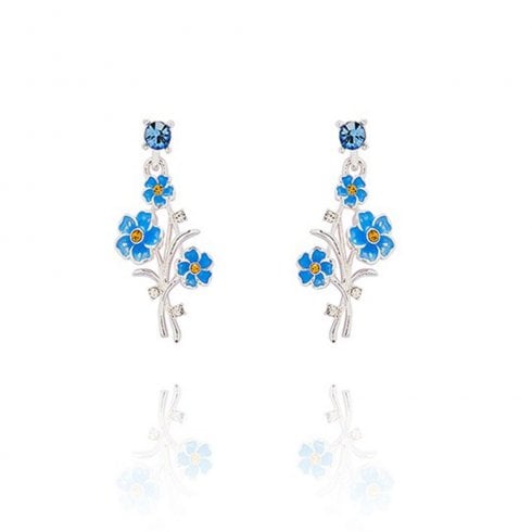 Equilibrium Forget Me Not Silver Plated Posy Earrings