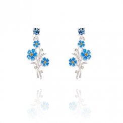 Forget Me Not Silver Plated Posy Earrings