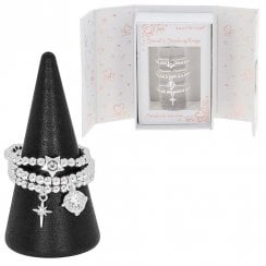 Gift Set of 3 Silver Plated Rings Stars