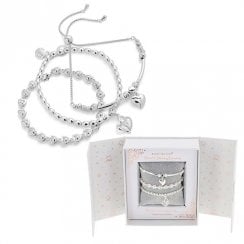 Gift Set of 3 Stacking Glam Heart Bracelets