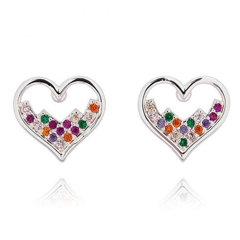 Equilibrium Glam Rox Pretty Heart Silver Plated Earrings