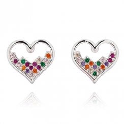 Glam Rox Pretty Heart Silver Plated Earrings