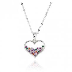 Glam Rox Pretty Heart Silver Plated Necklace