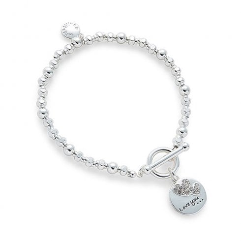 Equilibrium Heartfelt Words Silver Plated Bracelet Love Moon