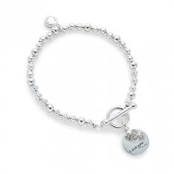 Heartfelt Words Silver Plated Bracelet Love Moon