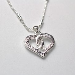Kiss Collection Silver Plated Heart Kiss Necklace