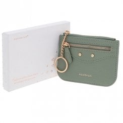 Ladies Credit Card & Coin Wallet Keyring Grey