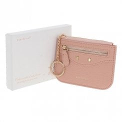 Ladies Credit Card & Coin Wallet Keyring Pink
