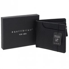 Men's Black Corner Emboss RFID Wallet