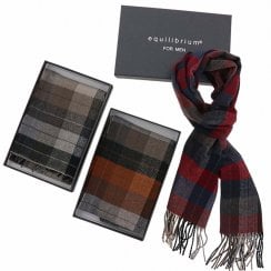 Mens Traditional Check Fringed Scarf