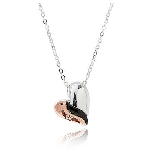 Equilibrium Mixed Metal Glam Heart Necklace