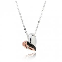 Mixed Metal Glam Heart Necklace