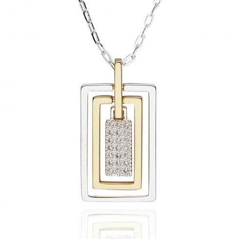 Equilibrium Modern Geometric Two Tone Necklace