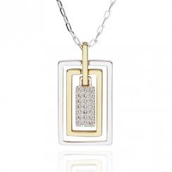 Modern Geometric Two Tone Necklace