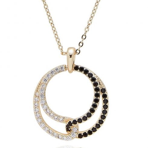 Equilibrium Monochrome Entwined Circles Gold Plated Necklace
