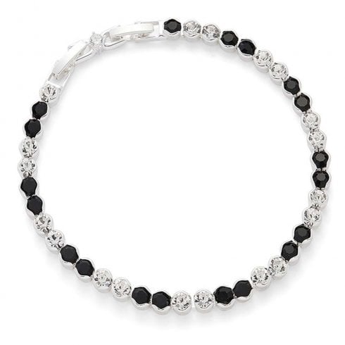 Equilibrium Monochrome Silver Plated Tennis Bracelet