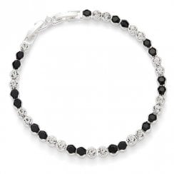 Monochrome Silver Plated Tennis Bracelet