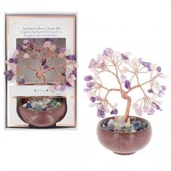 Ornate Chakra Tree Amethyst Rose Quartz