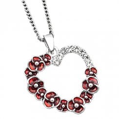Poppy Diamante Heart Necklace