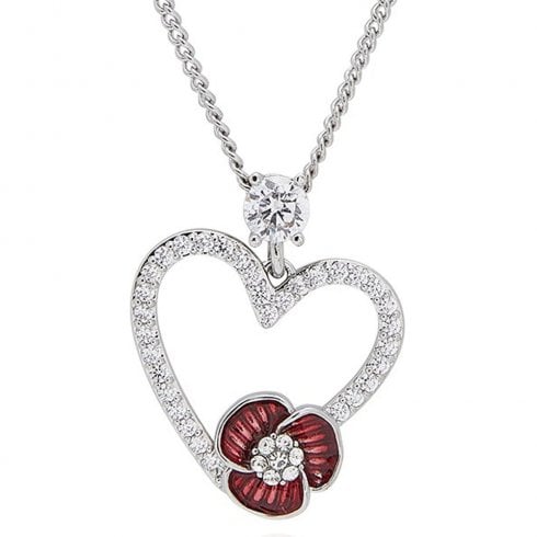Equilibrium Poppy Sparkle Heart Necklace