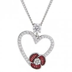 Poppy Sparkle Heart Necklace