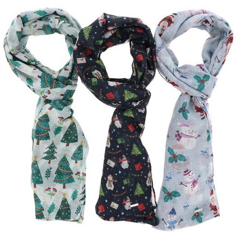Equilibrium Printed Christmas Scarf
