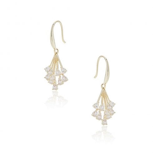 Equilibrium Raindrops Cluster Gold Plated Earrings