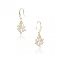 Raindrops Cluster Gold Plated Earrings