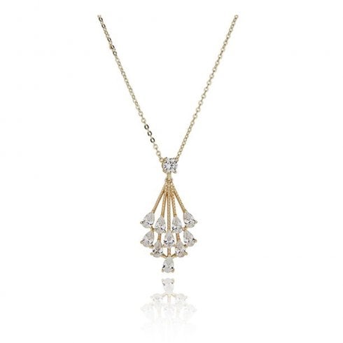 Equilibrium Raindrops Cluster Gold Plated Necklace