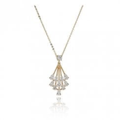 Raindrops Cluster Gold Plated Necklace