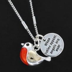 Robins Appear Cute Two Tone Necklace